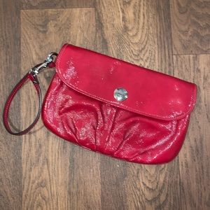 Red COACH clutch handbag
